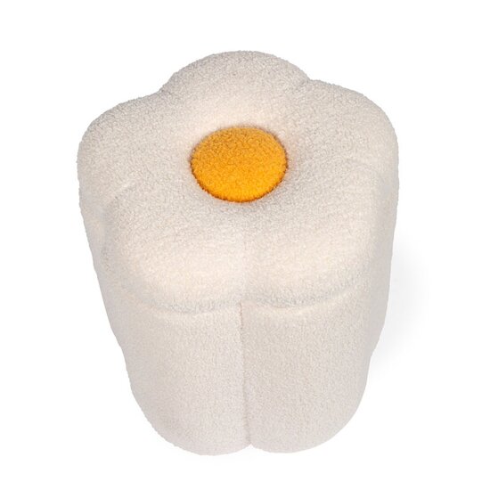 Pouf + Coffre à jouets Fleur Blanc cassé  de Childhome