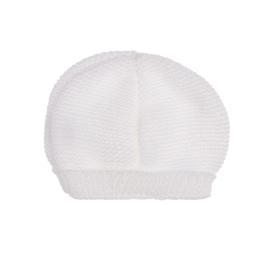 Bonnet collection Tricot Blanc 0 mois de P'tit bisou