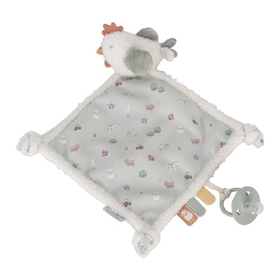 Little Farm Doudou Poule Vert  de Little Dutch