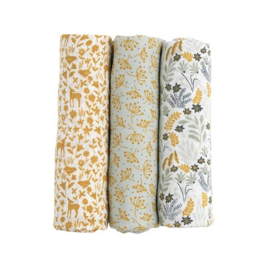 Promenons-nous Lot de 3 langes Bio   de Sauthon Baby Déco