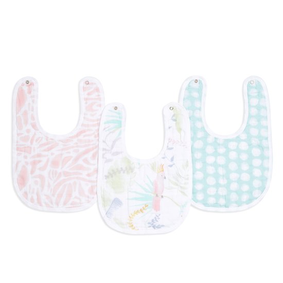 Lot de 3 Bavoirs à boutons-pression Tropicalia  de aden + anais essentials