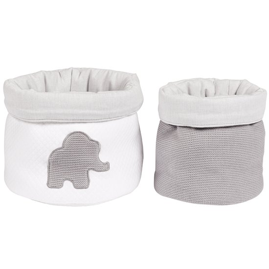 Tembo lot 2 paniers Blanc/Gris  de Nattou