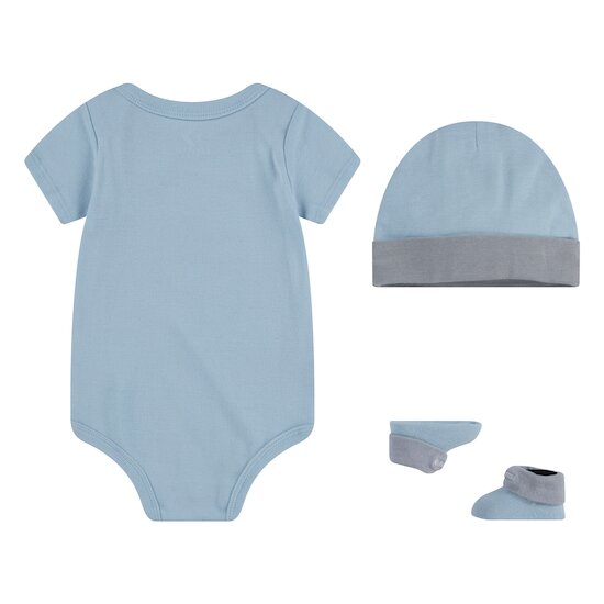 Coffret Bodie + Bonnet + Chaussons Bleu 6-12 mois de Converse Coffret Bodie + Bonnet + Chaussons Bleu 6-12 mois de Converse