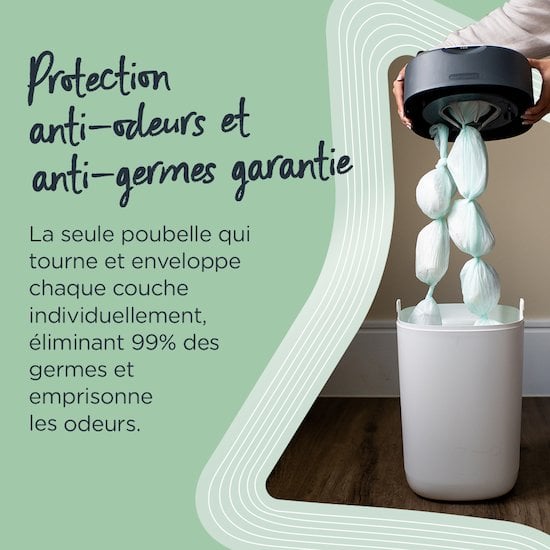 Poubelle à Couches + Recharge Anti Odeurs-Grande Capacité Antibactérien  Usage Simple Dress up Blanc[7] - Cdiscount Puériculture & Eveil bébé