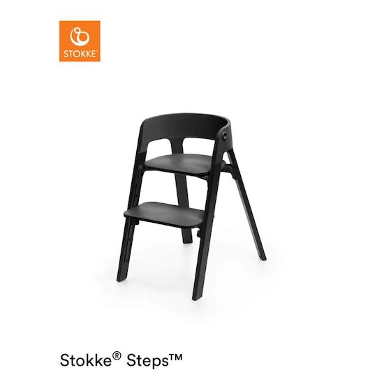 Chaise Steps™ Assise noire/Pieds chêne noir  de Stokke®