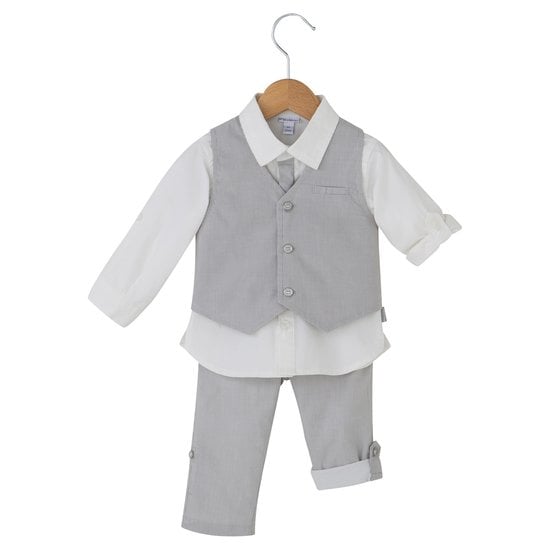 Ensemble 3 pièce collection Plus Beau Jour Gris / Blanc 18 mois de P'tit bisou