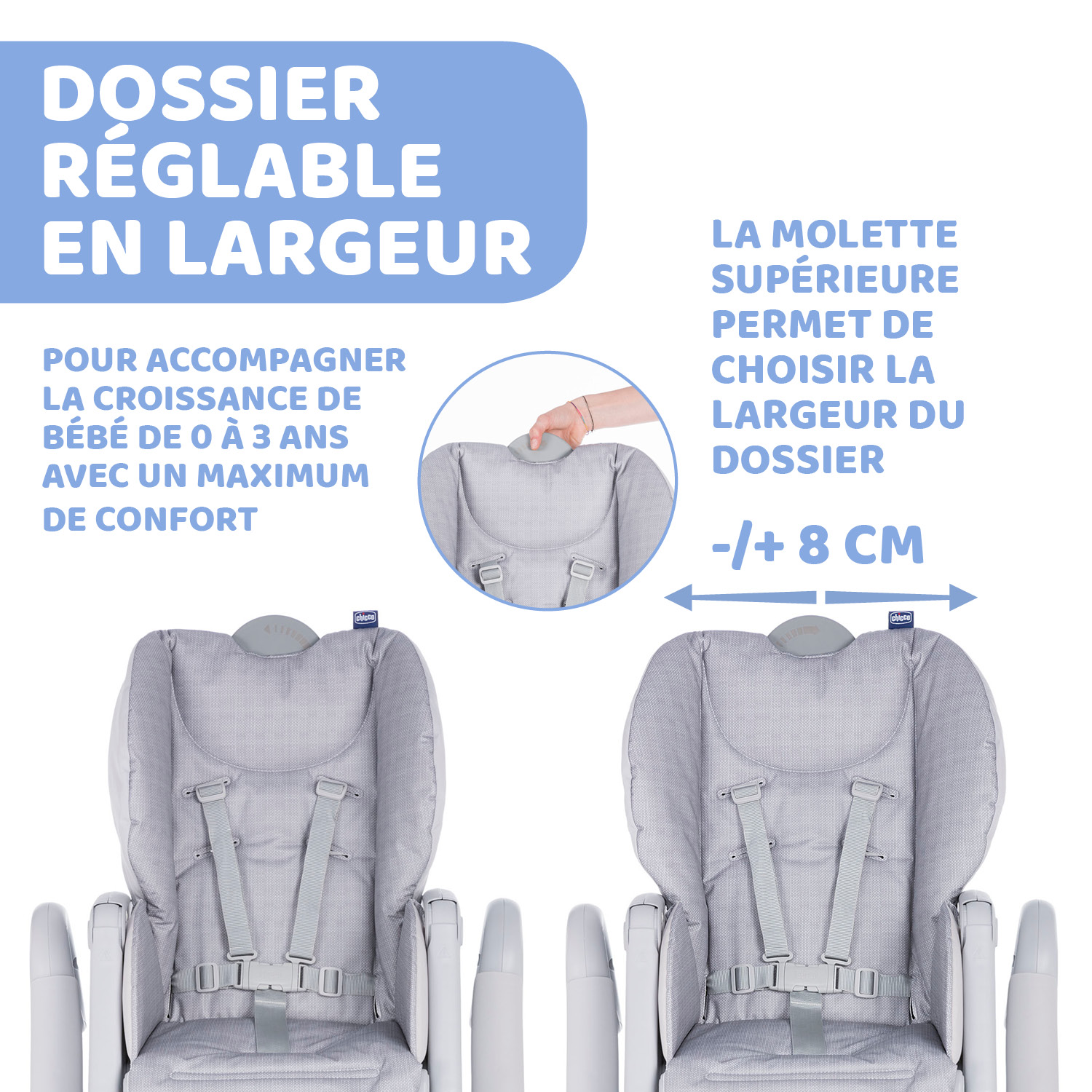 Chaise Haute Polly 2 Start - 4 Roues - monkey - Made in Bébé