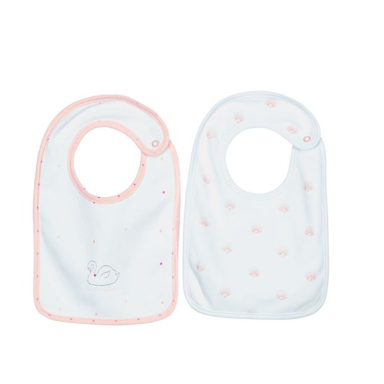 Baby Swan Lot 2 bavoirs Rose 0-1 mois de Sauthon Baby's Sweet Home