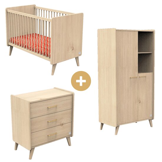 Chambre Arty : Lit bébé 60x120 + Commode + Armoire   de Sauthon Baby's Sweet Home Chambre Arty : Lit bébé 60x120 + Commode + Armoire   de Sauthon Baby's Sweet Home