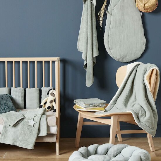 Gigoteuse forme kimono en gaze de coton Vert de gris  de BB&Co