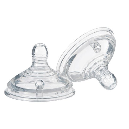 Lot de 2 tétines Closer to Nature Transparent Débit lent de Tommee Tippee