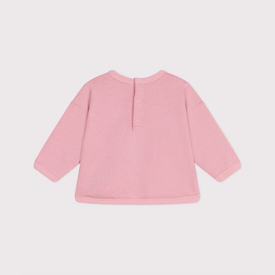 Sweat bébé en coton uni Rose Charme  de Petit Bateau Sweat bébé en coton uni Rose Charme  de Petit Bateau