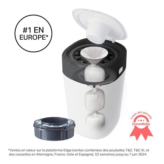 Poubelle à Couches Twist & Click Blanc  de Tommee Tippee Poubelle à Couches Twist & Click Blanc  de Tommee Tippee