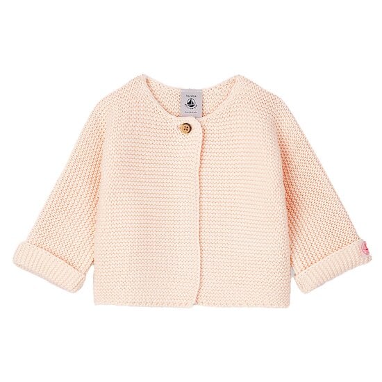 Cardigan bébé en tricot de coton Fleur 6 mois de Petit Bateau