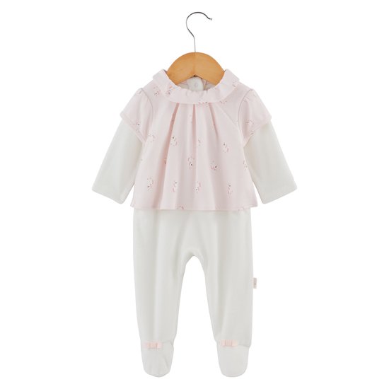 Pyjama velours collection Licorne Blanc/Rose 1 mois de P'tit bisou