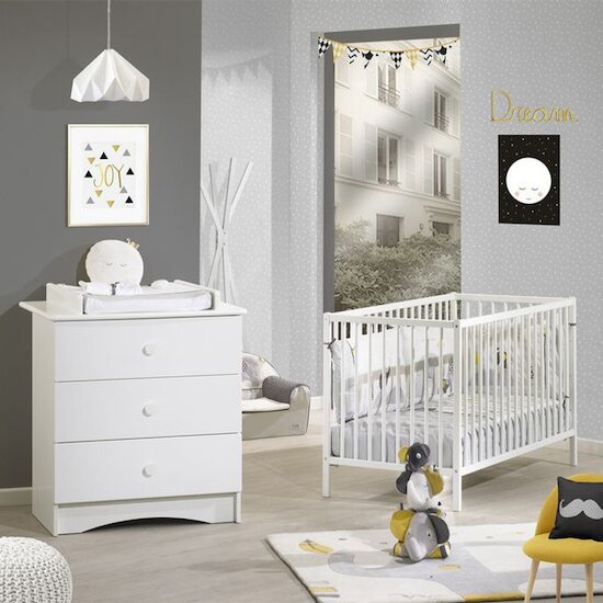 Lit à Barreaux bébé Basic Blanc 60 x 120 cm de Sauthon Baby's Sweet Home Lit à Barreaux bébé Basic Blanc 60 x 120 cm de Sauthon Baby's Sweet Home