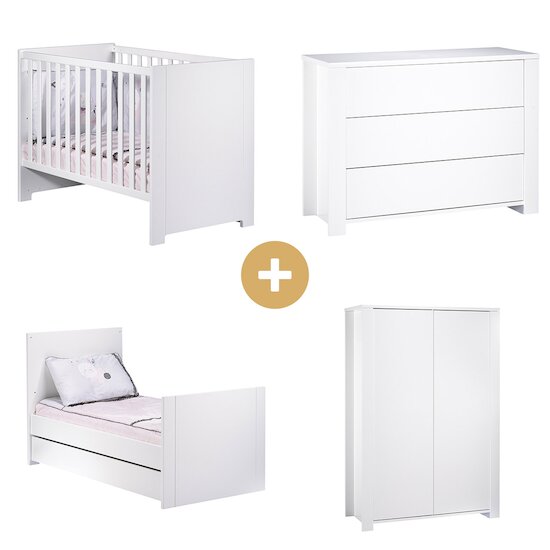 Chambre Loft Blanc : Lit 70x140 + armoire + commode   de Sauthon Baby's Sweet Home Chambre Loft Blanc : Lit 70x140 + armoire + commode   de Sauthon Baby's Sweet Home