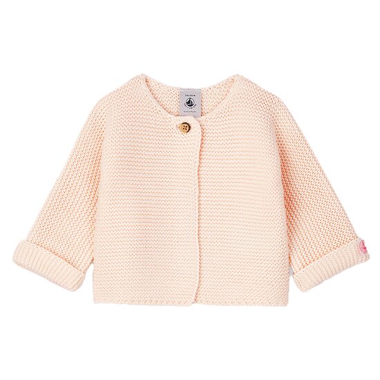 Cardigan bébé en tricot de coton Fleur Naissance de Petit Bateau