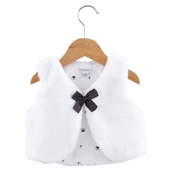 Veste sans manches collection Little Fox Blanc 1 mois de P'tit bisou