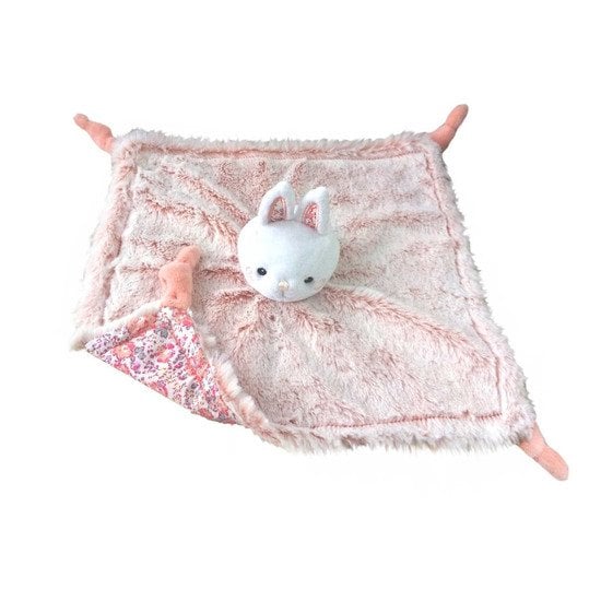 Doudou mouchoir boîte fleur Lapin Taupe - Made in Bébé