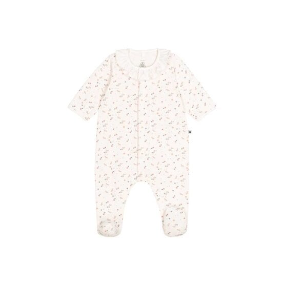 Pyjama en velours à col fleuri Marshmallow  de Petit Bateau