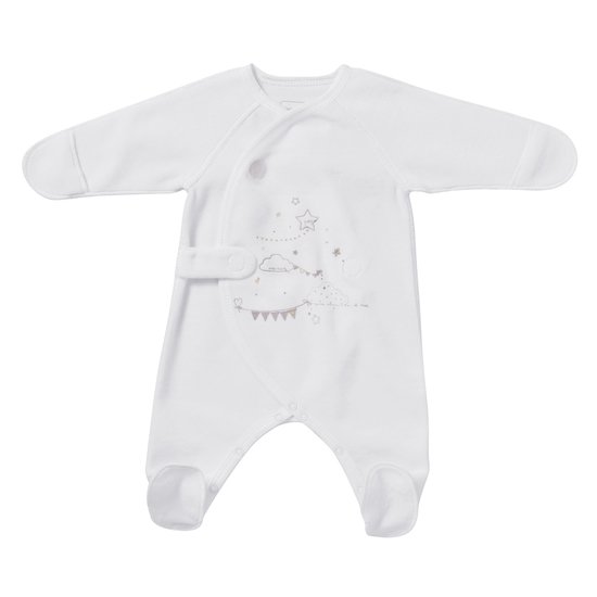 Pyjama moufles collection Message Blanc 00 Mois de P'tit bisou