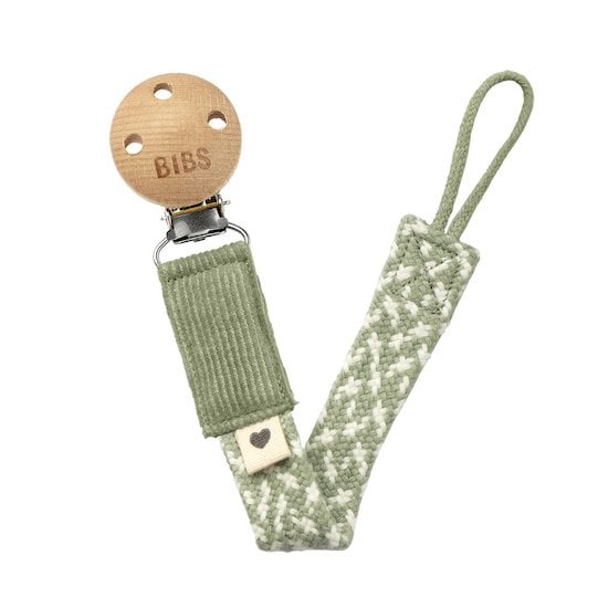 Attache-sucette Pacifier Clip Sage/Ivory  de BIBS