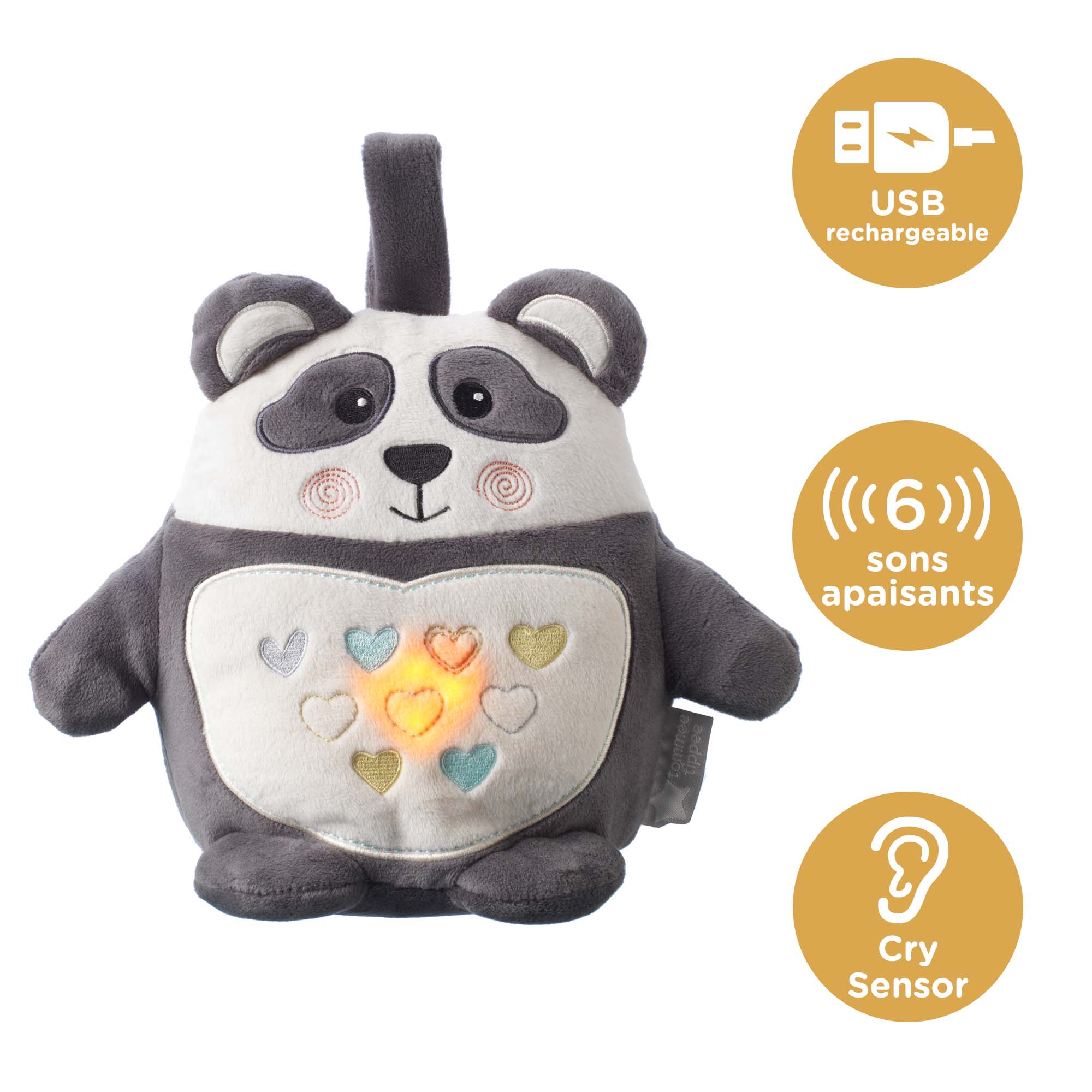 Grofriend Veilleuse-Peluche rechargeable Pippo le Panda de Tommee Tippee,  Veilleuses Nomades : Aubert