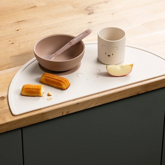 Set repas 4 pièces en silicone Ours / Nature  de Nattou Set repas 4 pièces en silicone Ours / Nature  de Nattou