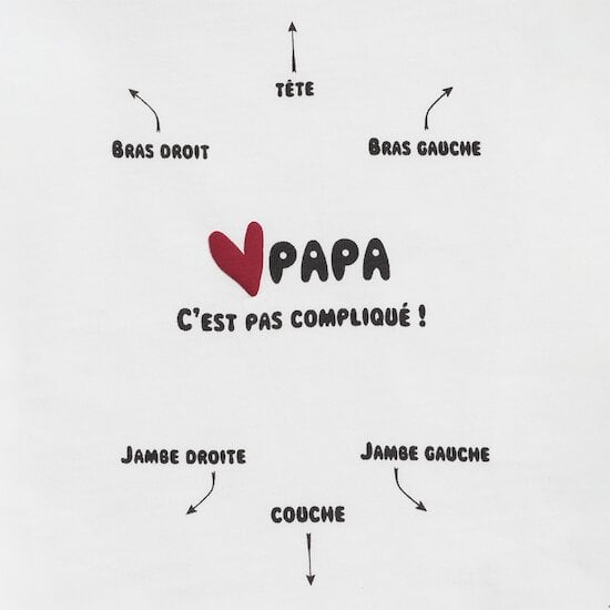 Body Annonce Manches Longues Papa Écru Lys  de P'tit bisou Body Annonce Manches Longues Papa Écru Lys  de P'tit bisou