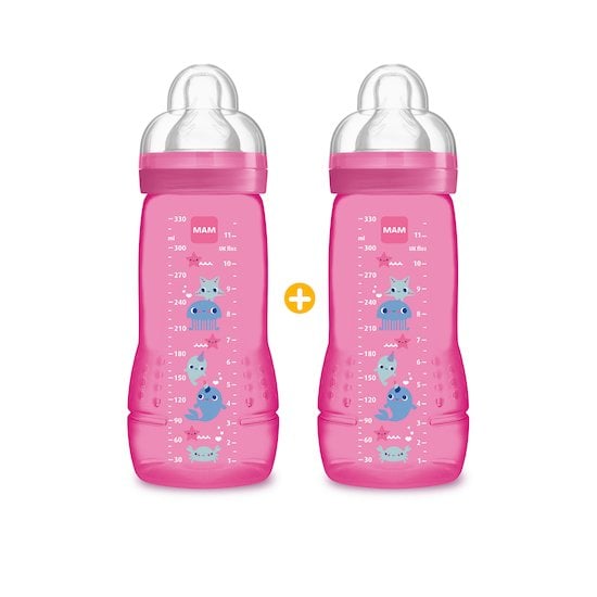 MAM Biberon tétine débit X garçon coloré 330ml B/2 Mam Biberon