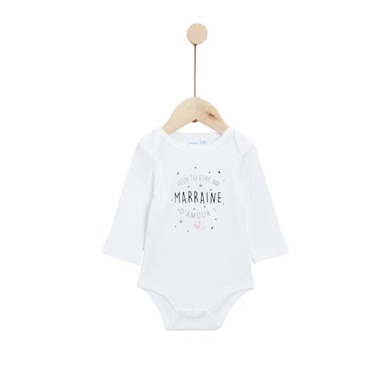 Body Annonce de Grossesse à la Marraine Blanc  de P'tit bisou