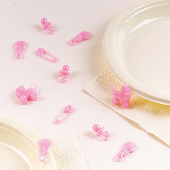 25 épingles landaus tétines Rose  de Amscan