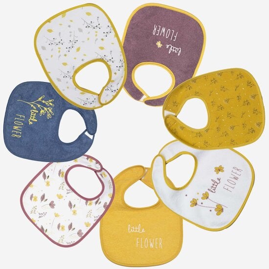 Lot de 7 bavoirs naissance Baby love fille de Trois Kilos Sept, Bavoirs :  Aubert