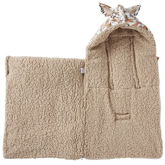 Nid d'ange en coton doublé sherpa Feuillage  de BB&Co Nid d'ange en coton doublé sherpa Feuillage  de BB&Co