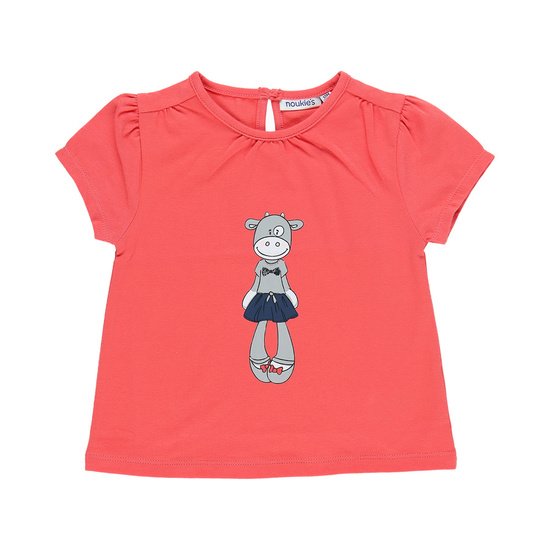 T-shirt manches courtes collection Bord de mer Fille Rouge 6 mois de Noukies
