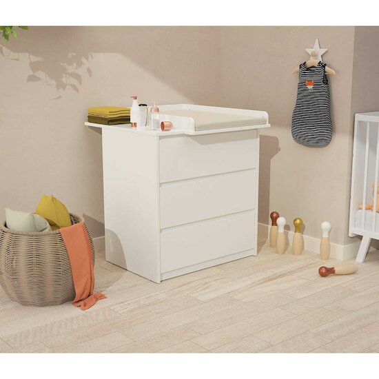 Uno Commode à langer 3 Tiroirs Blanc  de Webaby
