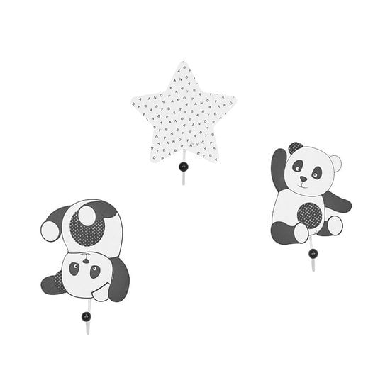 Chao Chao Set de 3 Patères Panda/étoiles  de Sauthon Baby's Sweet Home