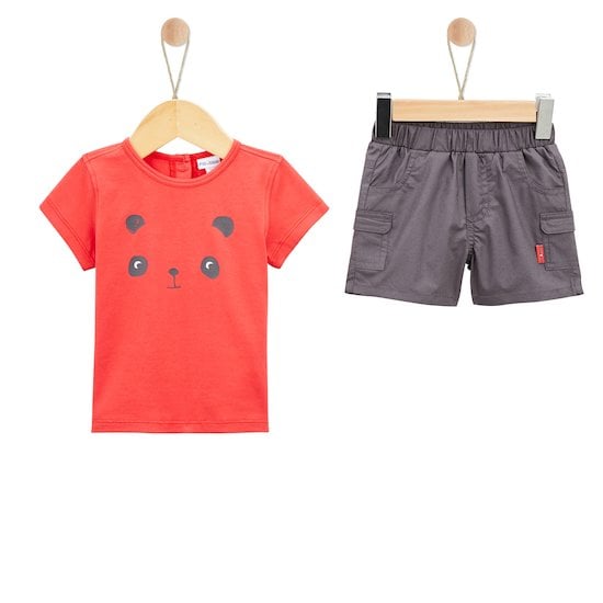 Panda & Coccinelle Haut + Short Rouge  de P'tit bisou