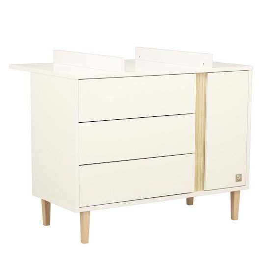 Paloma Commode 3 tiroirs 1 porte Blanc neige  de Sauthon Baby's Sweet Home Paloma Commode 3 tiroirs 1 porte Blanc neige  de Sauthon Baby's Sweet Home