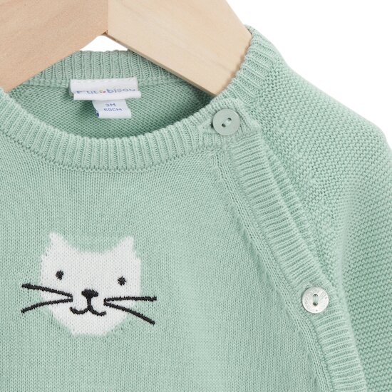 Combilongue Tricot Sauge  de P'tit bisou Combilongue Tricot Sauge  de P'tit bisou