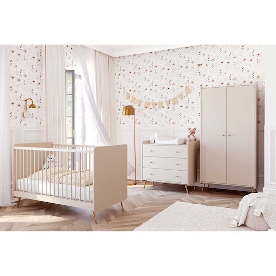 Chambre Lunea : Lit évolutif bébé 70x140 + Commode + Armoire   de Vox