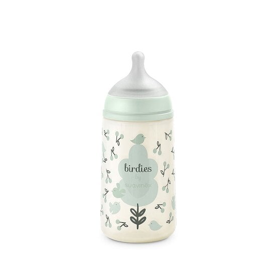 Birdies Biberon tétine Sx Pro Débit Moyen Vert 270 ml de Suavinex