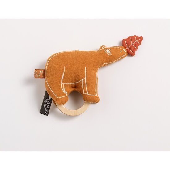 Orsino Hochet ours Vanille / Camel  de Sauthon Baby Déco