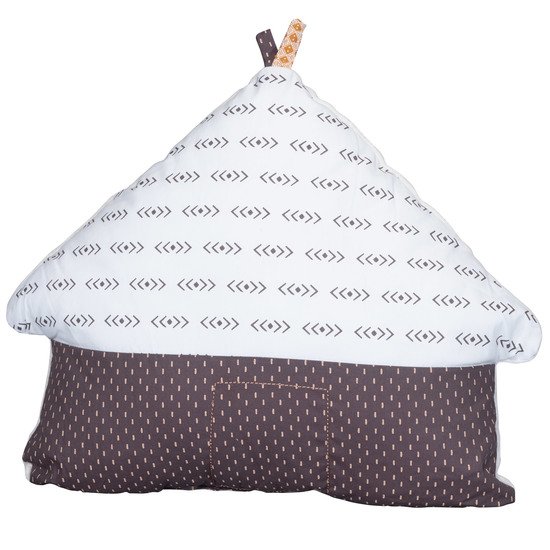 Kenza coussin maison Blanc/gris  de Sauthon Baby Déco