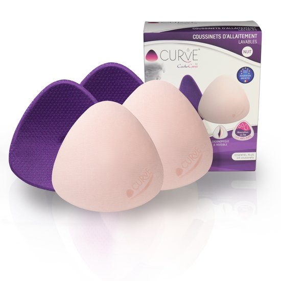 4 coussinets d'allaitement Curve lavable nuit essentiel