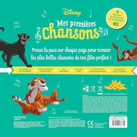 Le Livre de la Jungle - Mes premières chansons - Livre sonore   de Hachette Jeunesse Disney