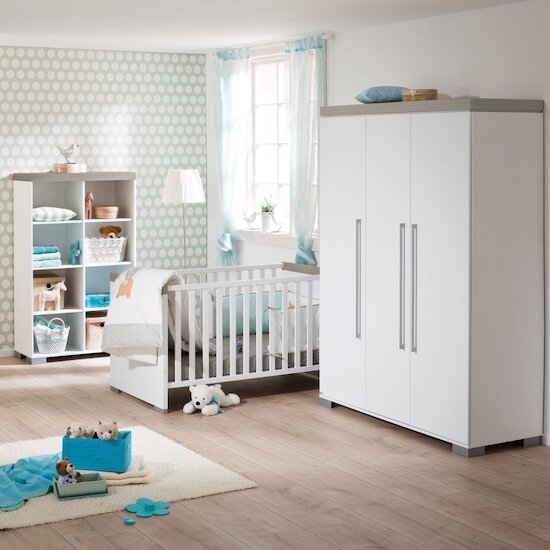 Kira Armoire 3 portes Blanc/Chêne Nautik  de Paidi Kira Armoire 3 portes Blanc/Chêne Nautik  de Paidi