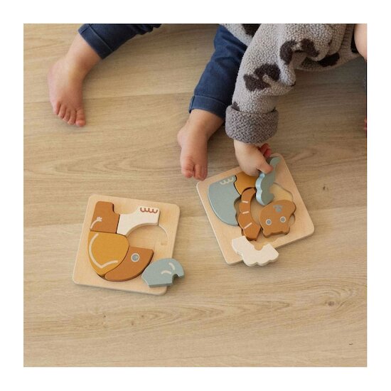 Puzzle bébé en bois - lot de 2 - labellisé FSC®   de Trois Kilos Sept