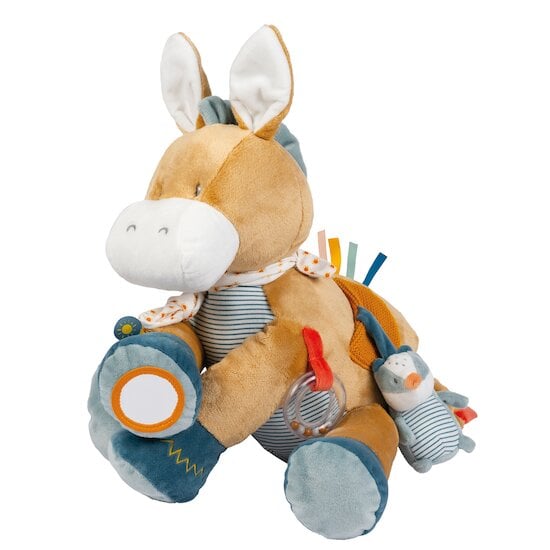 Félix et Léo Peluche d'Activités Âne Léo Beige Chaud Foncé  de Nattou